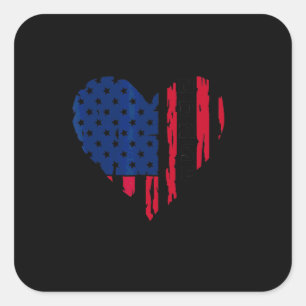 American Flag Nurse Day Heart Nursing Square Sticker