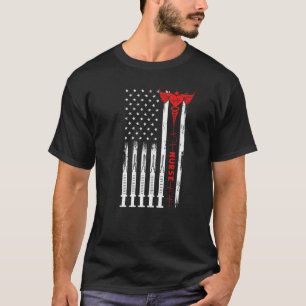 American Flag Nurse Day Red Line Nursing T-Shirt