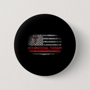 American Flag Occupational Therapy Ot Student Back 6 Cm Round Badge