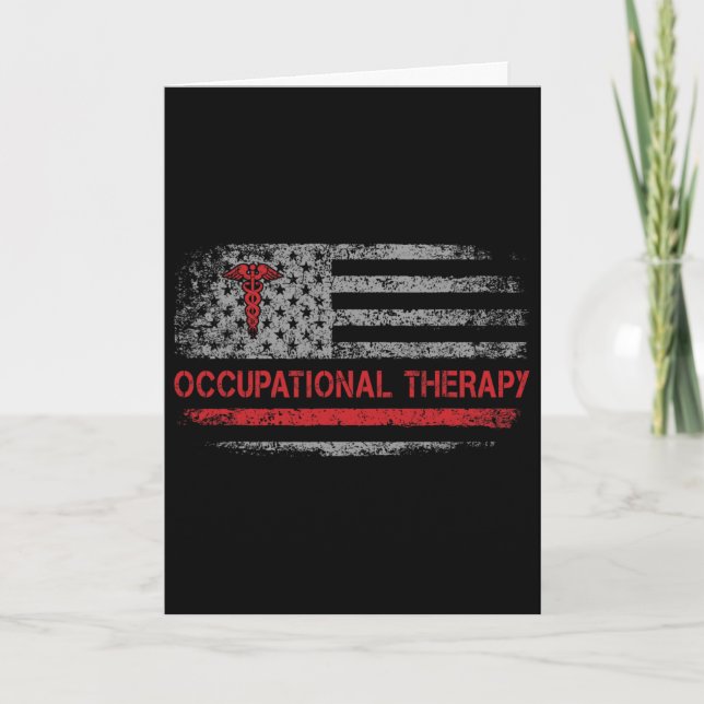 American Flag Occupational Therapy Ot Student Ck T Card (Front)
