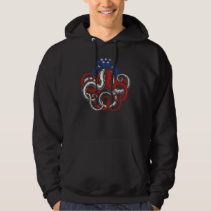 American Flag Octopus Hoodie
