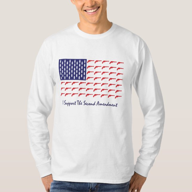 American-Flag-of-Pistol-Guns- T-Shirt (Front)