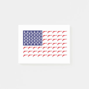 American-Flag-of-Revolver--Guns Post-it Notes