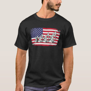 American Flag Oil Rig Drilling Roughnecks Oilfield T-Shirt