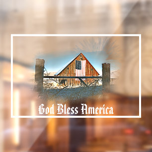 *~* American Flag Old Barn GOD BLESS AMERICA AR19