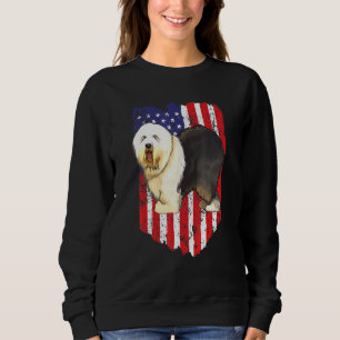 American Flag Old English Sheepdog 4th Of July Usa Sweatshirt