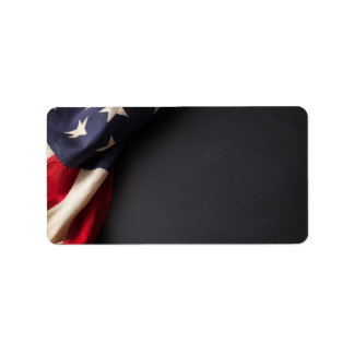 American Flag on a Chalkboard Label
