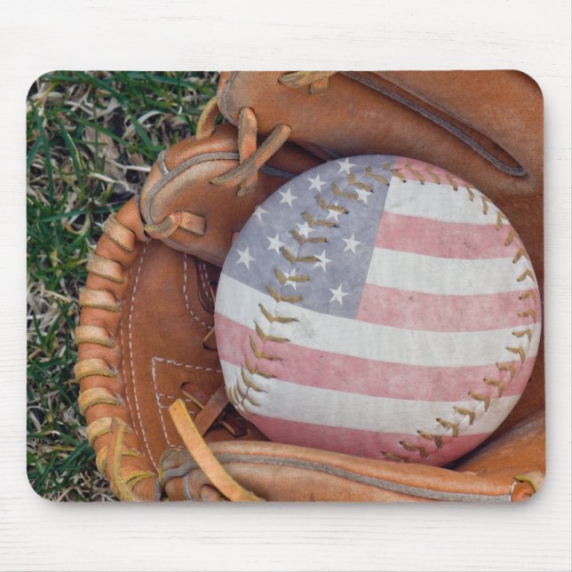 American flag on ball mouse pad (Front)