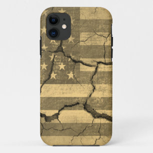 American Flag on Cracked Wall Vintage Case-Mate iPhone Case