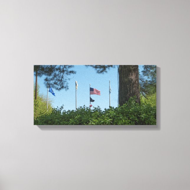American Flag on Pole Canvas Print (Front)
