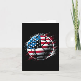 American Flag On Soccer Ball  Card