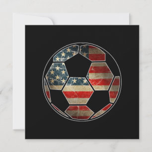 American Flag on Soccer Ball - Soccer Ball Flag Invitation