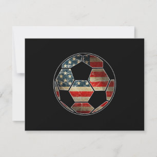American Flag on Soccer Ball - Soccer Ball Flag RSVP Card