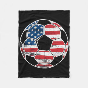 American Flag On Soccer Ll Boys Men Soccer Ll Flag Fleece Blanket