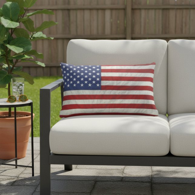 American Flag Outdoors Lumbar Pillow (American Flag Outdoors Lumbar Pillow)