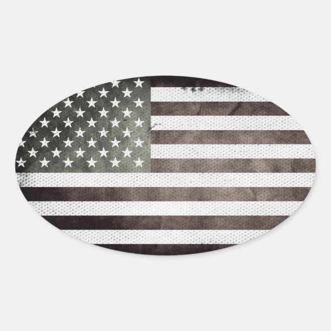 American Flag Oval Sticker (Front)