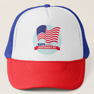 American Flag Over Blue Globe Trucker Hat