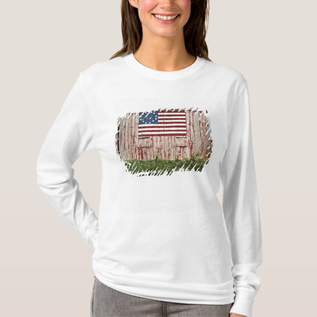 American flag painted on barn T-Shirt (Front)