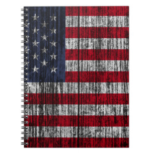 American flag painted on fence background.4th, abs notebook
