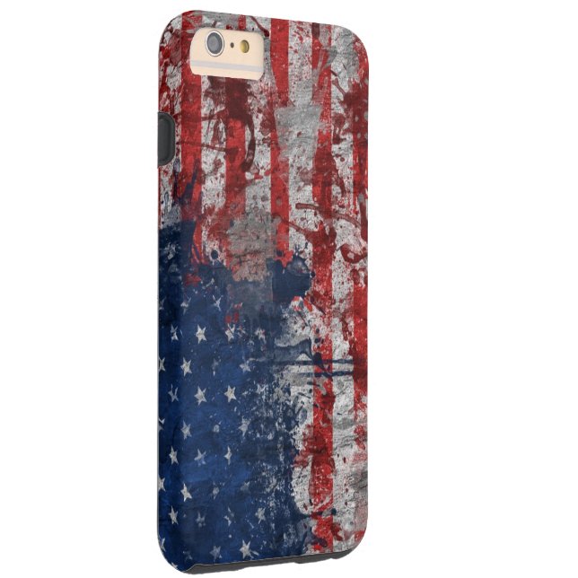 American Flag Painted on Grunge Wall Case-Mate iPhone Case (Back/Right)