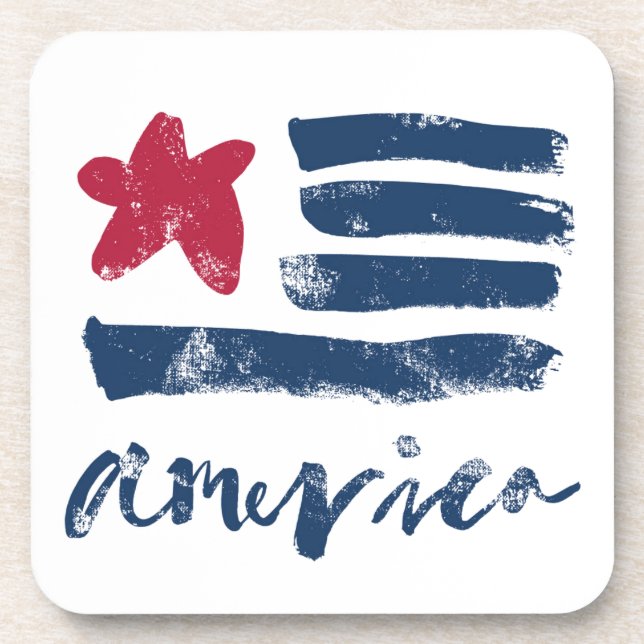 American Flag Paintstrokes Coaster (Front)