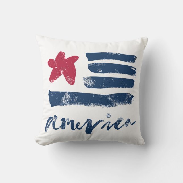 American Flag Paintstrokes Cushion (Front)