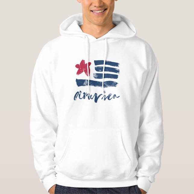 American Flag Paintstrokes Hoodie (Front)