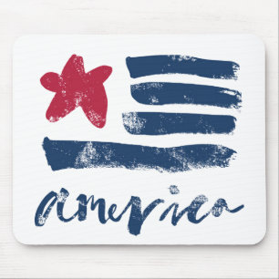 American Flag Paintstrokes Mouse Pad