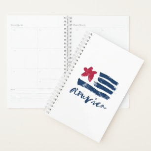 American Flag Paintstrokes Planner