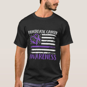 American Flag Pancreatic Cancer Awareness T-Shirt