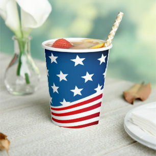 American Flag Paper Cups