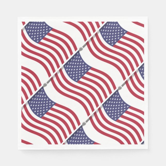 American Flag Paper Napkins (Front)