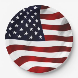 American Flag Paper Plate