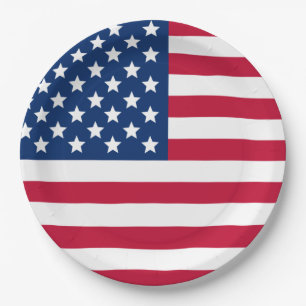 American Flag Paper Plate