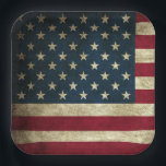 American Flag Paper Plate<br><div class="desc">Size and Style: 9" Square Paper Plate Throw a spectacular party with fully customisable paper plates to match your theme! Each set of eight paper plates is printed on durable paper stock and decorated with your custom designs or photos. These plates are perfect for serving cake, appetizers, or salads. Order...</div>