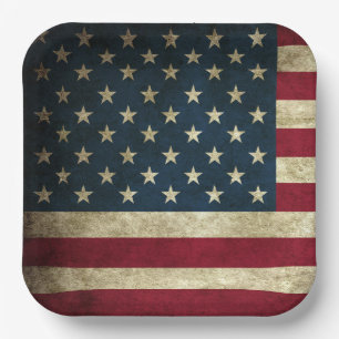 American Flag Paper Plate