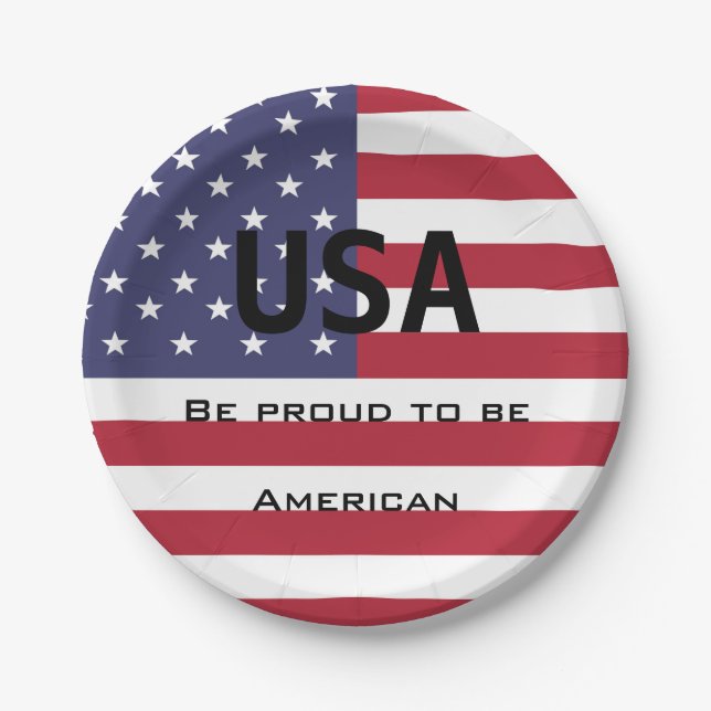 American Flag Paper Plate (Front)