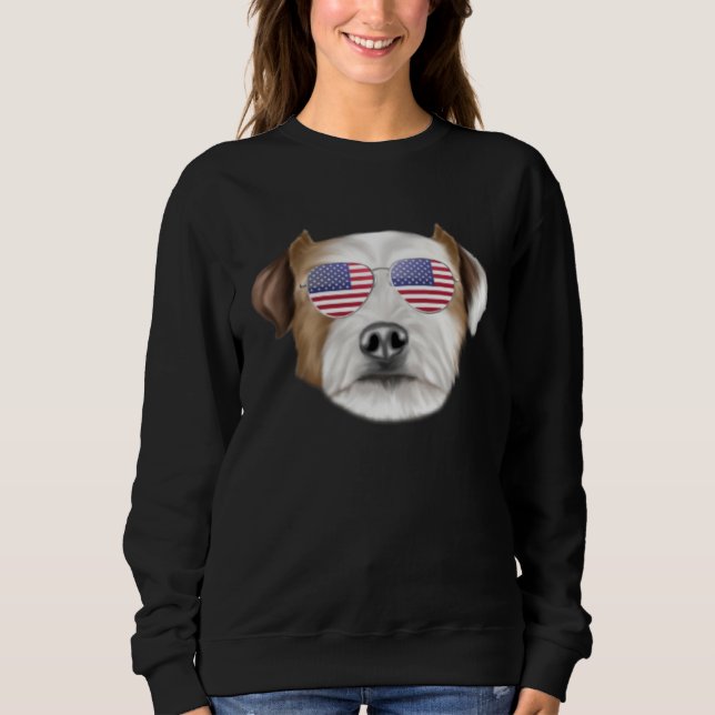 American Flag Parson Russell Terrier Dog America P Sweatshirt (Front)