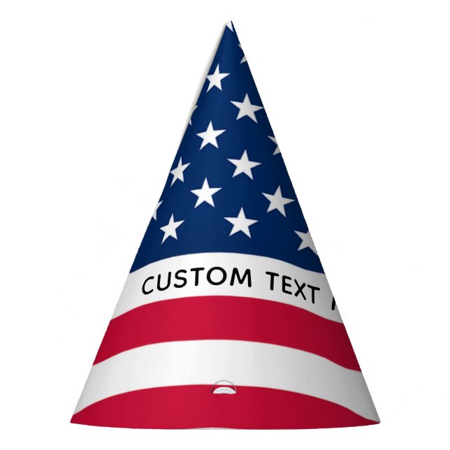 American Flag Party Hats Personalised Custom Text (Left)