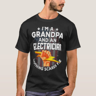 American Flag Patriot Electrician Grandpa T-Shirt