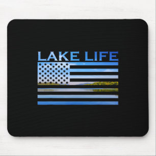 American Flag Patriot Fishing At The Lake This Is  Mouse Pad