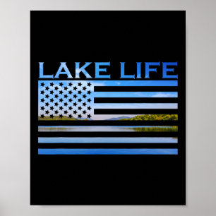 American Flag Patriot Fishing At The Lake This Is Poster