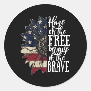 American Flag Patriot Home Of The Free Because Of Classic Round Sticker