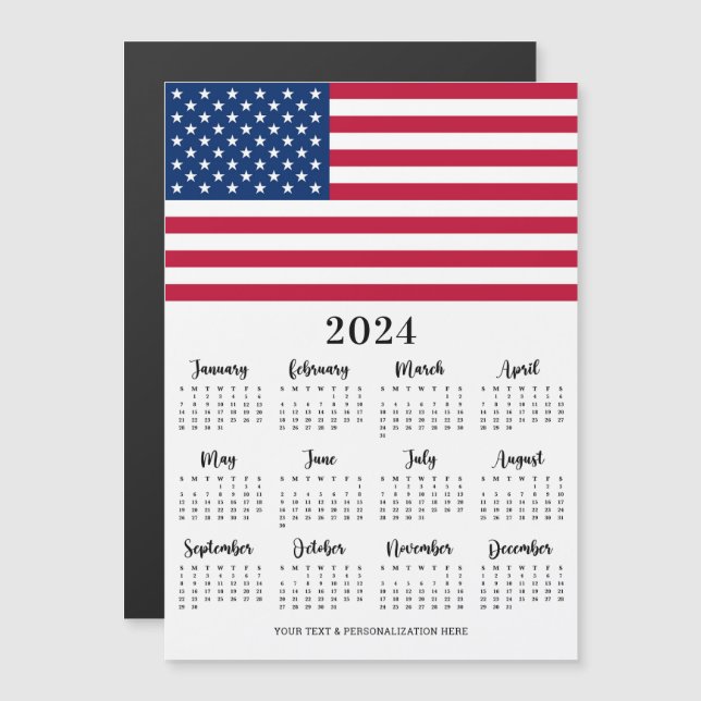 American Flag Patriotic 12 Month 2023 Calendar  (Front/Back)