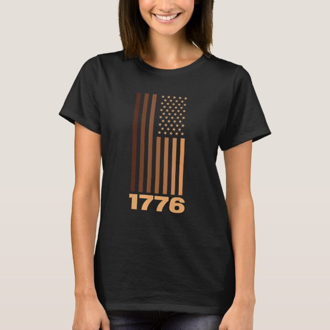 American Flag Patriotic 1776 Tee Independence Day  (Front)