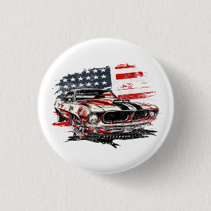 American Flag Patriotic 3 Cm Round Badge