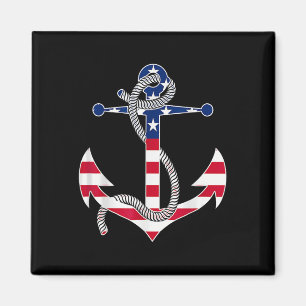 American Flag Patriotic Anchor Memorial Day 4th Of Magnet