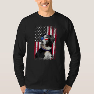 American Flag Patriotic Australian Shepherd Dog 4t T-Shirt