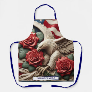 American Flag Patriotic Bald Eagle Apron
