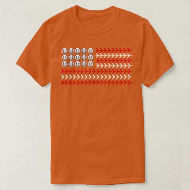 American Flag Patriotic Baseball 10 T-Shirt (Design Front)